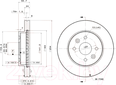 

Тормозной диск Brembo, 09A60610