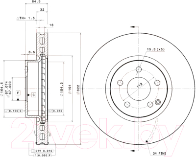 

Тормозной диск Brembo, 09A62111