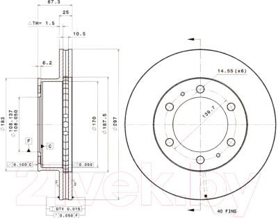 

Тормозной диск Brembo, 09A63410