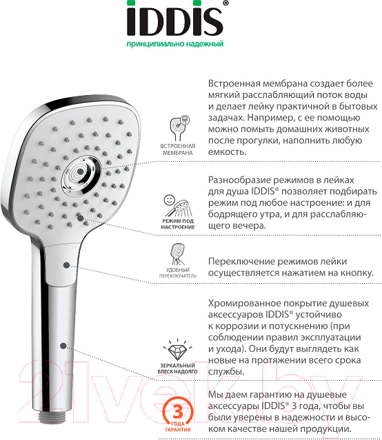 Лейка ручного душа IDDIS Sena SEN3F00i18