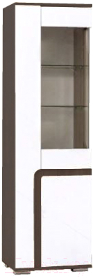 Шкаф-пенал с витриной SV-мебель Гостиная Нота 25 Ж (дуб венге/жемчуг)