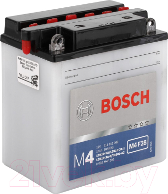 Мотоаккумулятор Bosch M4F 12N10-3A/12N10-3A-1/12N10-3A-2/YB10L-A2 / 0092M4F280 (11 А/ч)