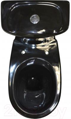 Унитаз напольный Керамин Омега Алкапласт Premium (черный, с жестким сиденьем)