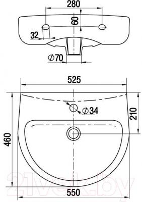 Умывальник Керамин Гранд 55 Standard