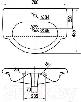 Умывальник Керамин Верона 70 Standard