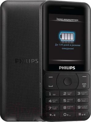Мобильный телефон Philips Xenium E180 (черный) - с задней панелью
