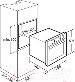 Газовый духовой шкаф Teka FGE 730 NAT - технический чертеж