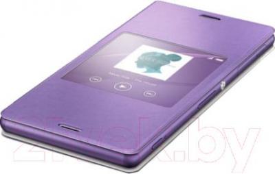 Чехол-книжка Sony SCR24 (фиолетовый, с окошком) - общий вид
