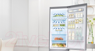 Холодильник с морозильником Samsung RB37J5240SA/WT