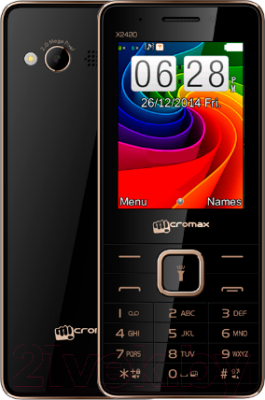 Мобильный телефон Micromax X2420 (черный) - с задней панелью