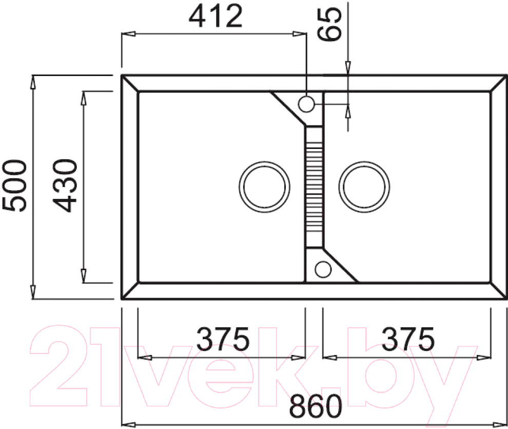 Мойка кухонная Elleci Tekno 450 Bianco G68 / LGT45068