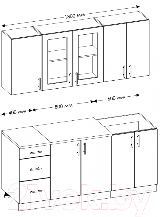 Готовая кухня Senira Вяселка 2/1 1.8м