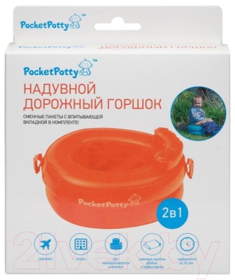 Дорожный горшок ROXY-KIDS PocketPotty / PP-3102R (оранжевый)