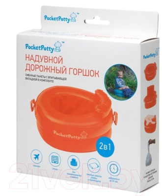 Дорожный горшок ROXY-KIDS PocketPotty / PP-3102R (оранжевый)