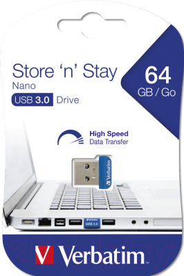 Usb flash накопитель Verbatim Store 'n' Stay Nano 64GB / 98711