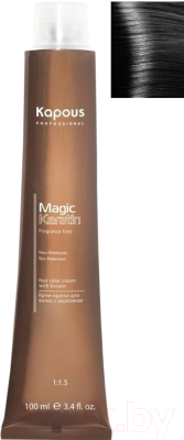 

Крем-краска для волос Kapous, Черный, Magic Keratin Non Ammonia 1