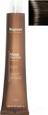 Крем-краска для волос Kapous Magic Keratin Non Ammonia 5.07 (насыщенный холодный светло-коричневый)