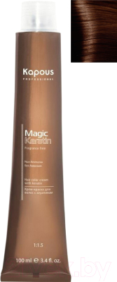 

Крем-краска для волос Kapous, Шатен, Magic Keratin Non Ammonia 5.25