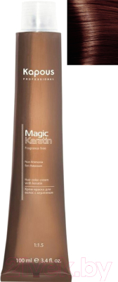 Крем-краска для волос Kapous Magic Keratin Non Ammonia 5.43 светло-коричневый медно-золотой