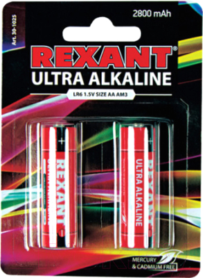 Комплект батареек Rexant 30-1025 (2шт)