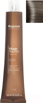 Крем-краска для волос Kapous Magic Keratin Non Ammonia 6.1 (темный пепельный блонд)