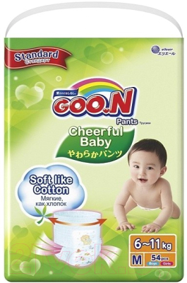 Подгузники-трусики детские Goo.N Сheerful Baby M (54шт)
