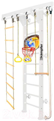 Детский спортивный комплекс Kampfer Wooden Ladder Wall Basketball Shield (3м, жемчужный/белый)