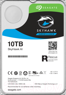 

Жесткий диск Seagate, SkyHawk AI 10TB (ST10000VE0008)