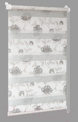 Рулонная штора Delfa Сантайм День-Ночь Декор МКД DN-45835 (62x160, роза/серый)