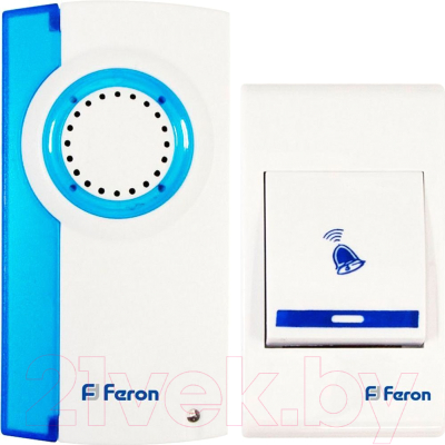 Электрический звонок Feron E-221 / 23677 (белый/синий)