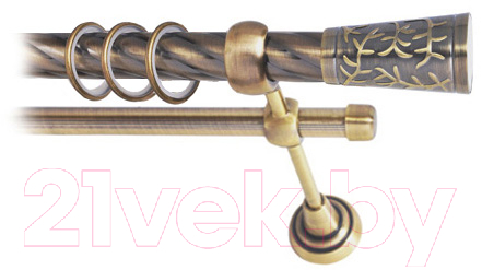 Карниз для штор Lm Decor Византия 066 2р витой 25/16мм (антик, 1.6м)