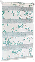 Рулонная штора Delfa Сантайм День-Ночь Декор МКД DN-46073 (52x160, сакура/бирюзовый) - 
