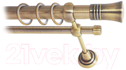 Карниз для штор Lm Decor Гиро 071 2р гладкий 25/16мм (антик, 3.2м)