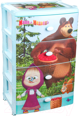 

Комод пластиковый Альтернатива, Маша и Медведь / М7251