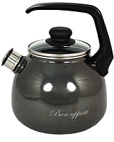 Чайник со свистком СтальЭмаль Bon appetit 1RA12 (мокрый асфальт) - 