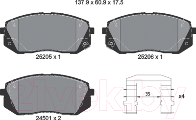 

Тормозные колодки Textar, 2520501