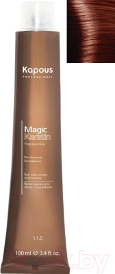 Крем-краска для волос Kapous Magic Keratin Non Ammonia 8.45 (светлый медно-махагоновый блонд)