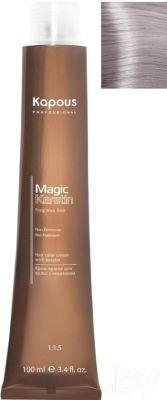 

Крем-краска для волос Kapous, Блонд;седой (серый), Magic Keratin Non Ammonia 9.11