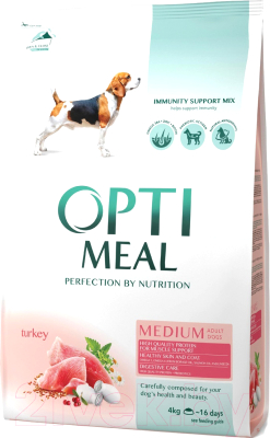 Сухой корм для собак Optimeal Medium Adult с индейкой (4кг)