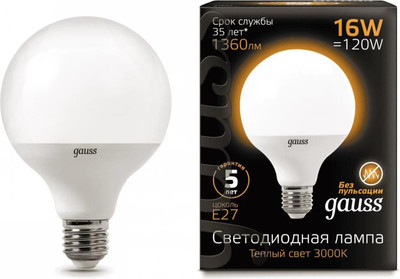 

Лампа, E27 16W 3000K / 105102116