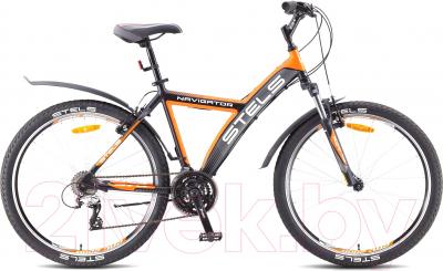 Велосипед STELS Navigator 570 V (черно-серо-оранжевый)
