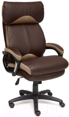 Кресло офисное Tetchair Duke кожзам/ткань (коричневый/бронзовый)