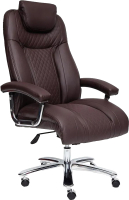 Кресло офисное Tetchair Trust кожзам (коричневый) - 