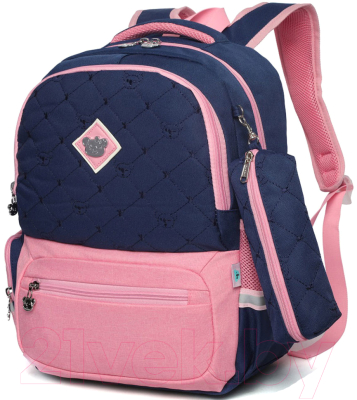 Школьный рюкзак Sun Eight SE-2640 (темно-синий/розовый)