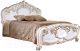 Двуспальная кровать Мебель-КМК Розалия 0456.1-02 (белый/патина золото) - 