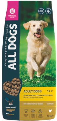 

Корм для собак All Dogs, Полнорационный для взрослых собак