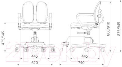 Кресло детское Duorest Kids DR-280D 2SEB1 (экокожа голубой)