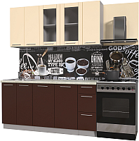 

Готовая кухня Интерлиния, Мила Пластик 1.7 Б