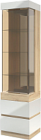 Шкаф-пенал с витриной Мебель-КМК 3Д Хилтон 0651.8 (дуб санома/белый глянец) - 