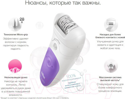 Эпилятор Braun Silk-epil 5-895BS + прибор для ухода за кожей